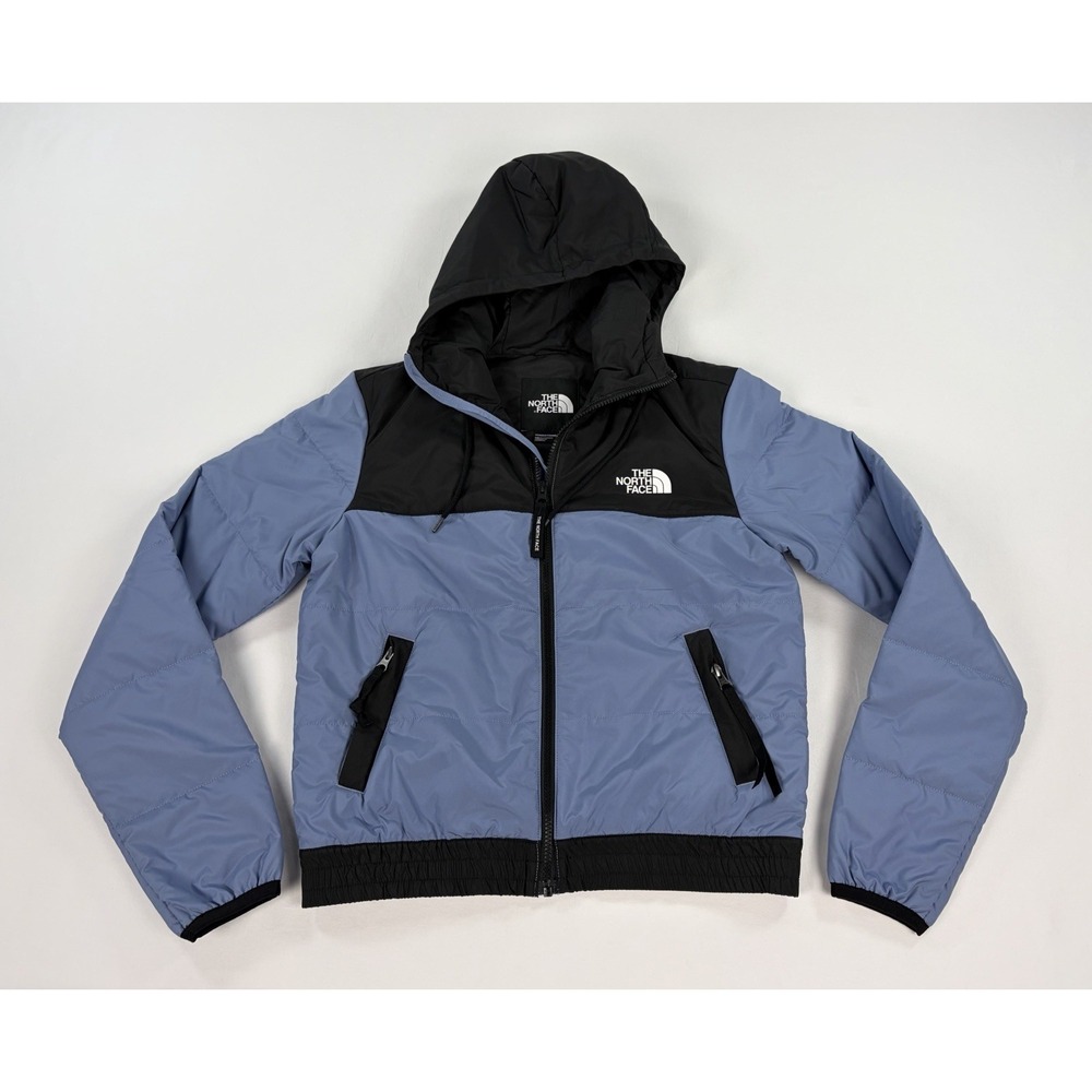 The North Face Highrail Colorblock Hooded Jacket Acoustic Blue Black Women's L